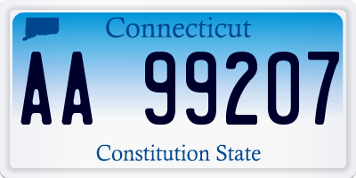 CT license plate AA99207