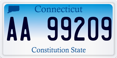CT license plate AA99209