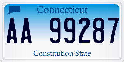 CT license plate AA99287