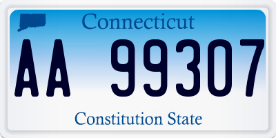 CT license plate AA99307