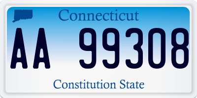 CT license plate AA99308