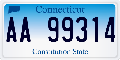 CT license plate AA99314