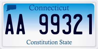 CT license plate AA99321