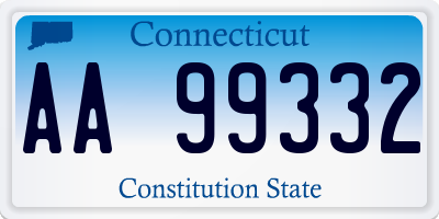 CT license plate AA99332