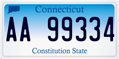CT license plate AA99334