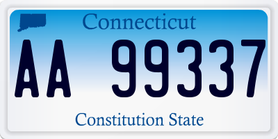CT license plate AA99337