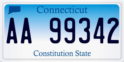 CT license plate AA99342