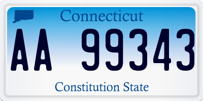 CT license plate AA99343