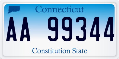 CT license plate AA99344