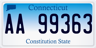 CT license plate AA99363