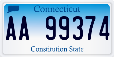 CT license plate AA99374