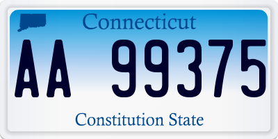 CT license plate AA99375