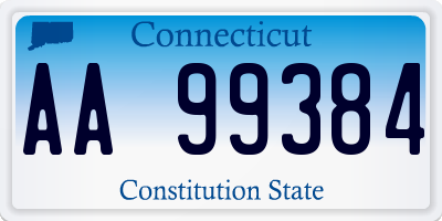 CT license plate AA99384