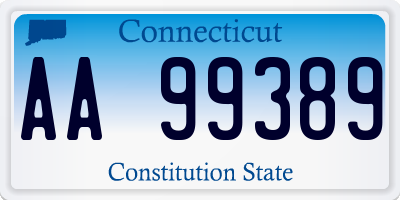 CT license plate AA99389
