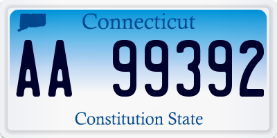 CT license plate AA99392