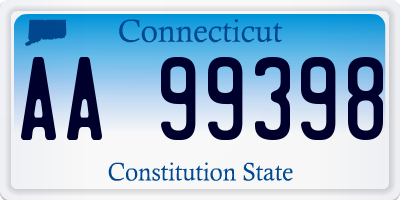 CT license plate AA99398