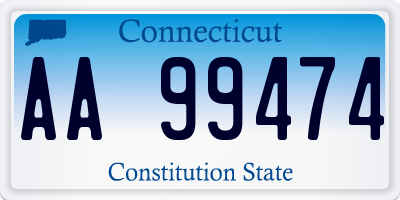 CT license plate AA99474