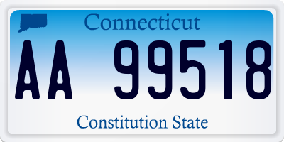 CT license plate AA99518