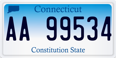 CT license plate AA99534