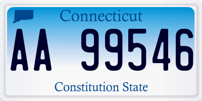 CT license plate AA99546