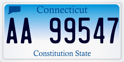 CT license plate AA99547