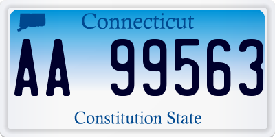 CT license plate AA99563