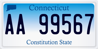 CT license plate AA99567