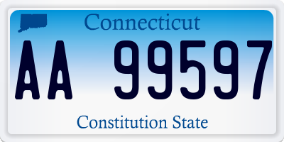 CT license plate AA99597