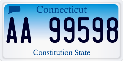 CT license plate AA99598