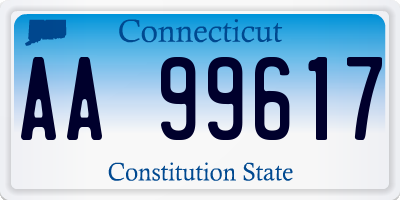 CT license plate AA99617