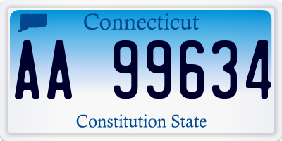 CT license plate AA99634