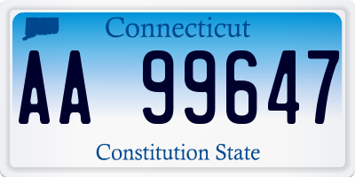 CT license plate AA99647