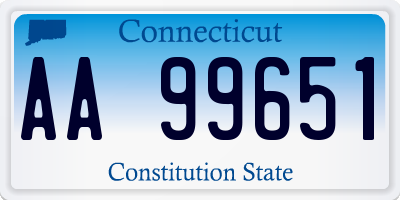 CT license plate AA99651