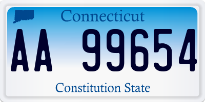 CT license plate AA99654