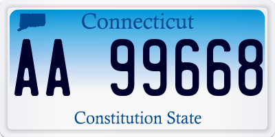 CT license plate AA99668