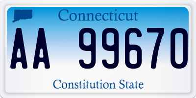 CT license plate AA99670