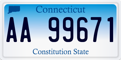 CT license plate AA99671