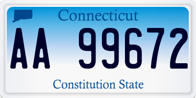 CT license plate AA99672