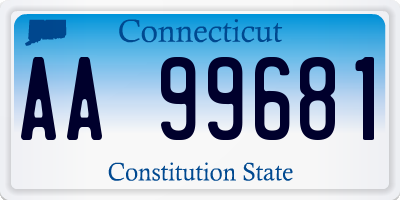 CT license plate AA99681