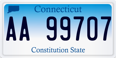 CT license plate AA99707