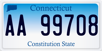 CT license plate AA99708