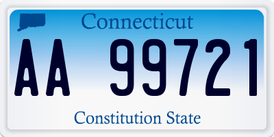 CT license plate AA99721