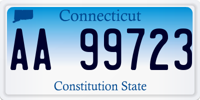 CT license plate AA99723