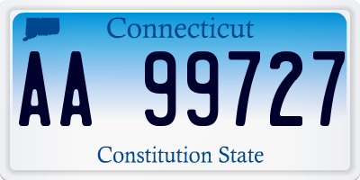 CT license plate AA99727