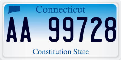 CT license plate AA99728