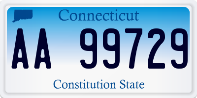 CT license plate AA99729