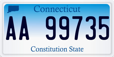 CT license plate AA99735