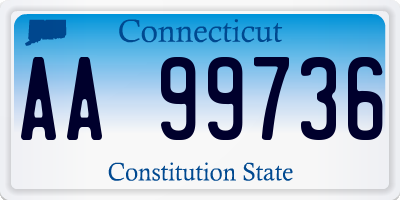 CT license plate AA99736