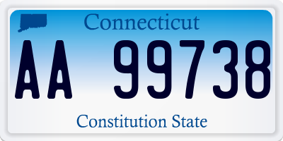 CT license plate AA99738