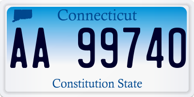 CT license plate AA99740